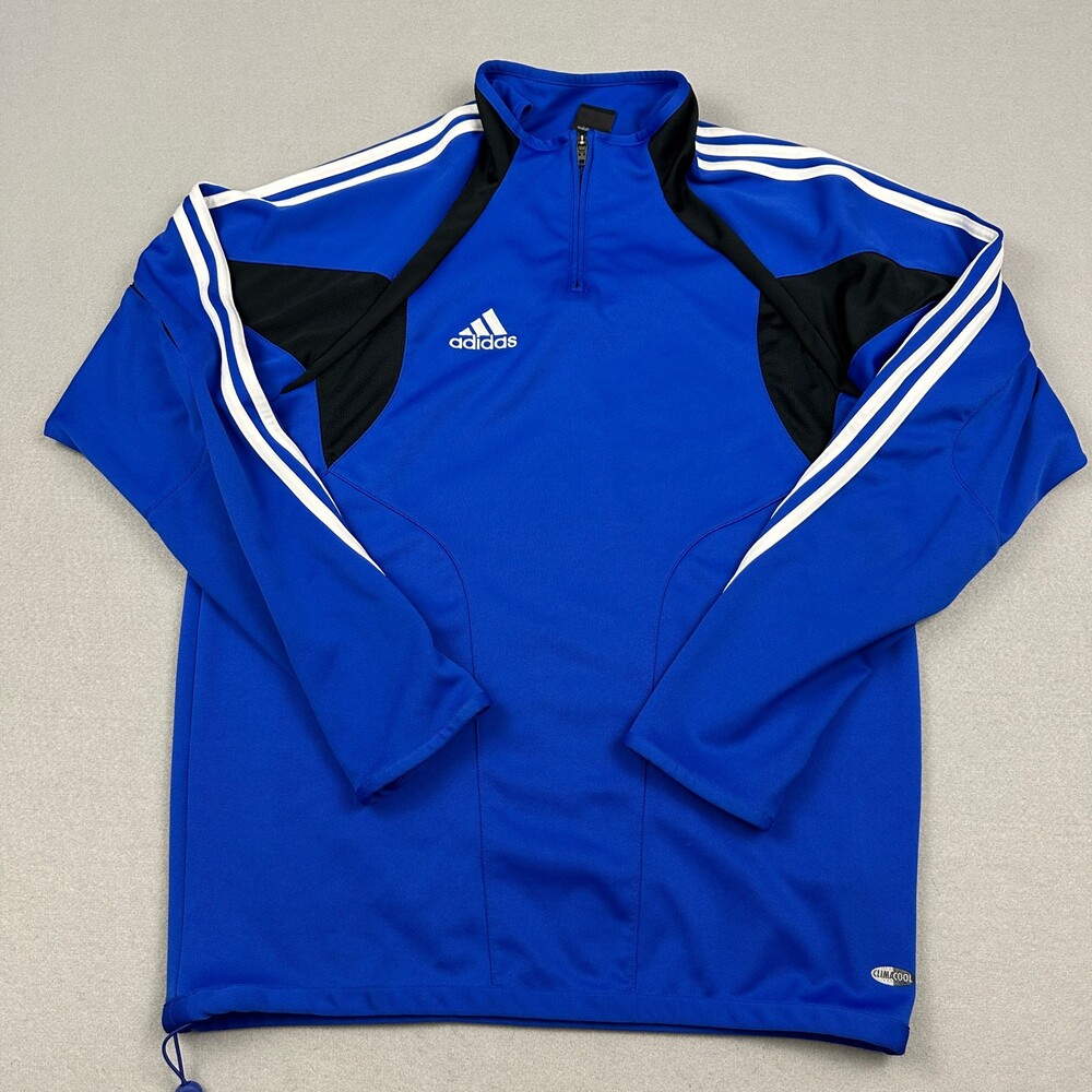 Adidas Pullover Men Medium Blue Climacool 1/4 Zip Soccer Training Jacket M